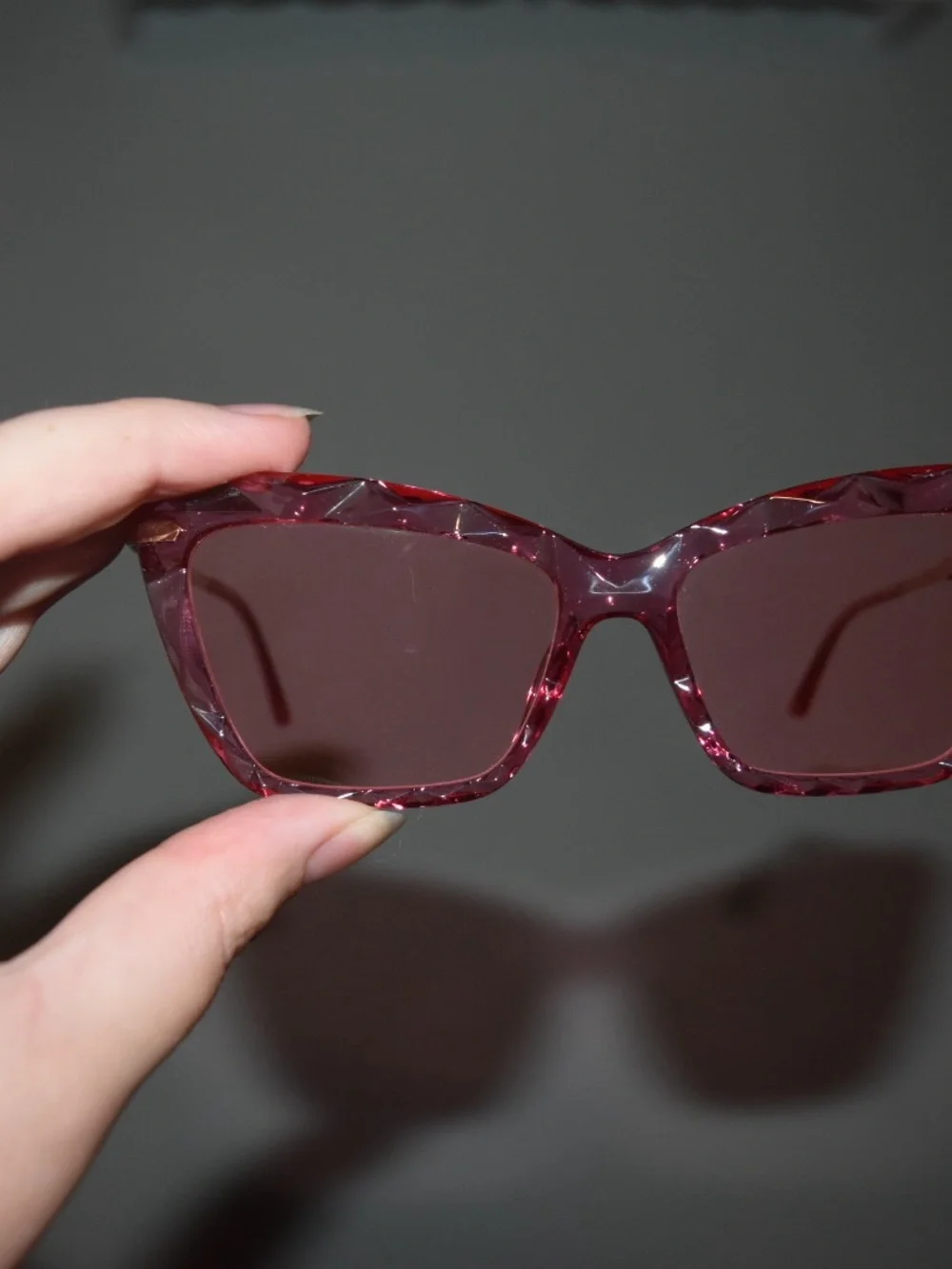 Pink Sunglasses with Decorative Stud Accent - Women's Accessories